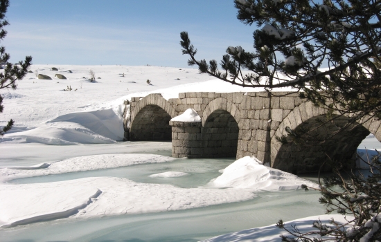 Le Pont du Tarn sous la neige