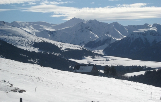 the peaks of the Sancy in the distance
